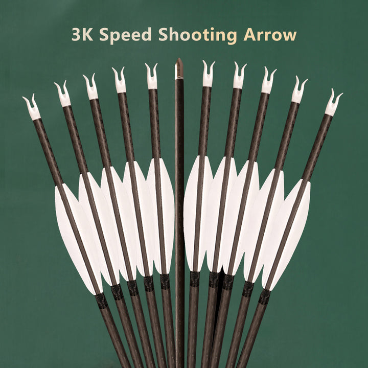 12* 3K Carbon Speed Shooting Arrow（Note Nock Type and Color ) – af archery
